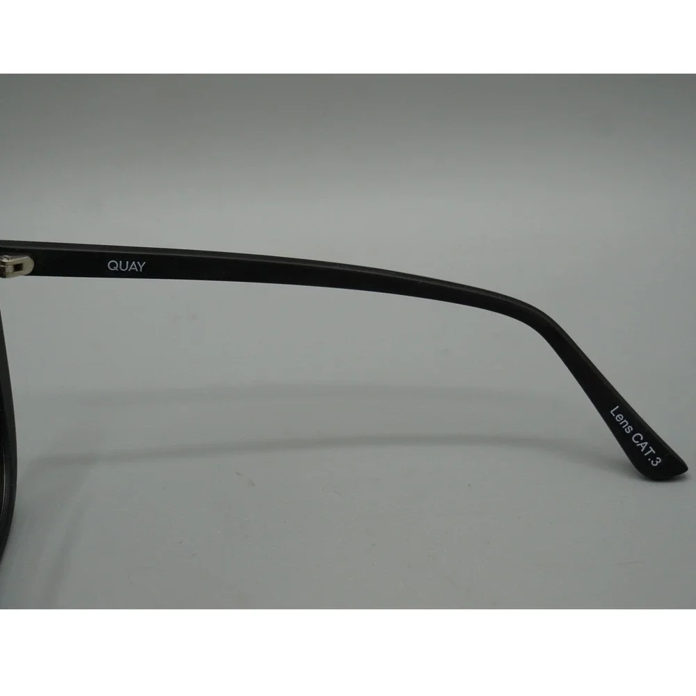 Quay Australia Ever After Sunglasses Matte Black Smoke Gradient Lens Square